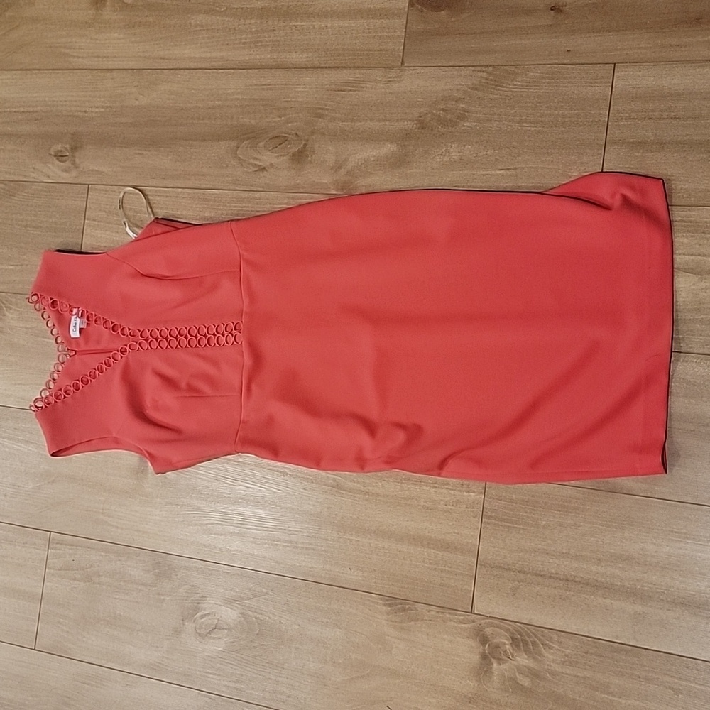 Calvin Klein Pink Sleeveless V-Neck Sheath Dress